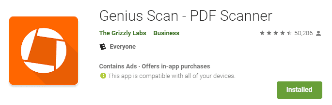 genius scan app - pdf scanner