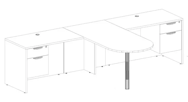 affordable partner desk 3d