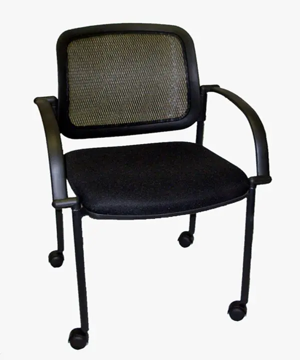 Chair - Guest Mobile Mesh Back Chair Black With Casters