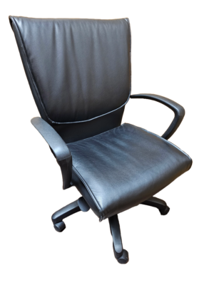 Used Mid back leather office chair Angle