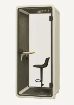 Office Phone Booth with Chair and Desktop
