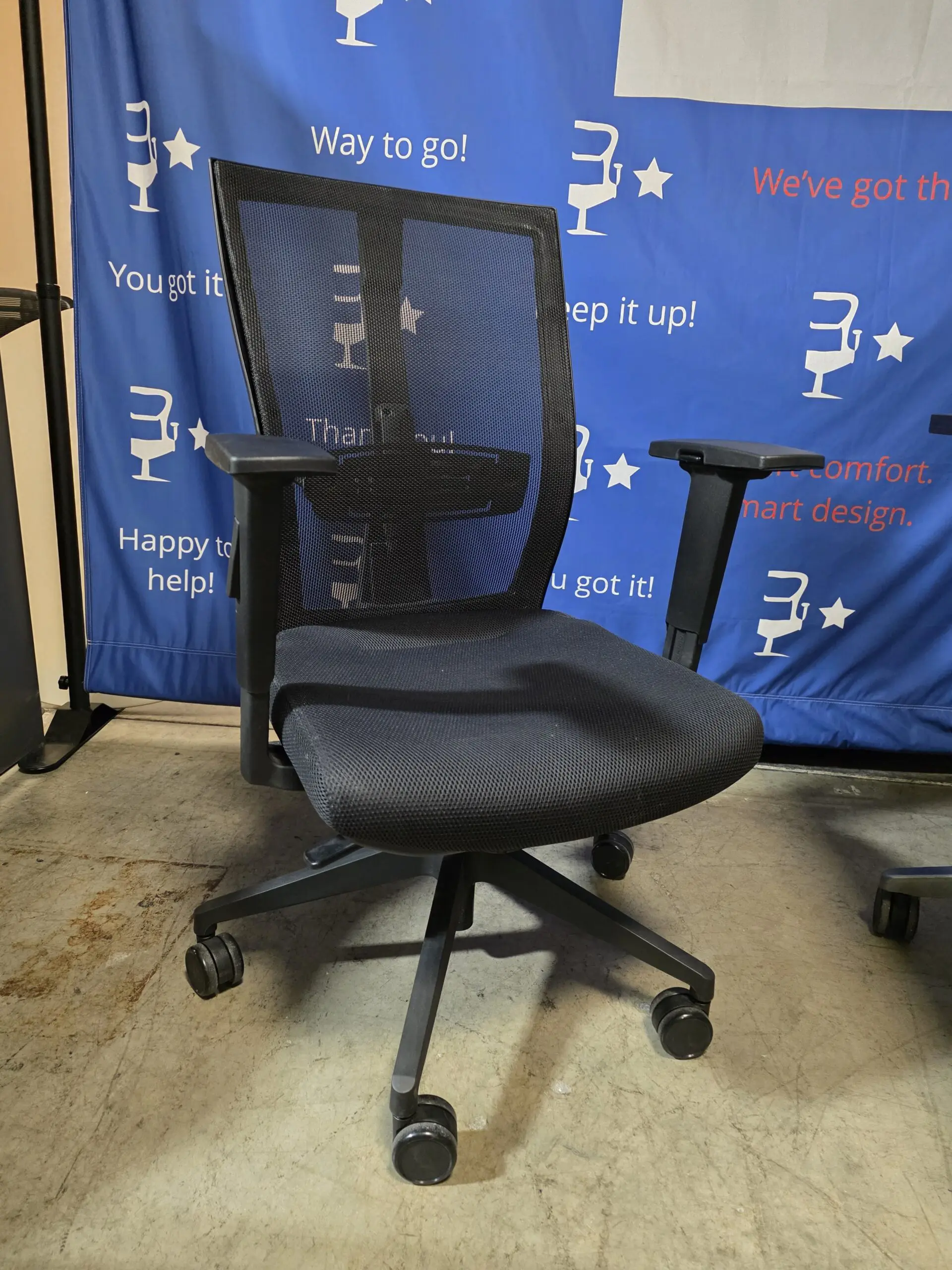 Used Ergonomic Black Task Chair w/ Adjustable Lumbar Support - Image 3