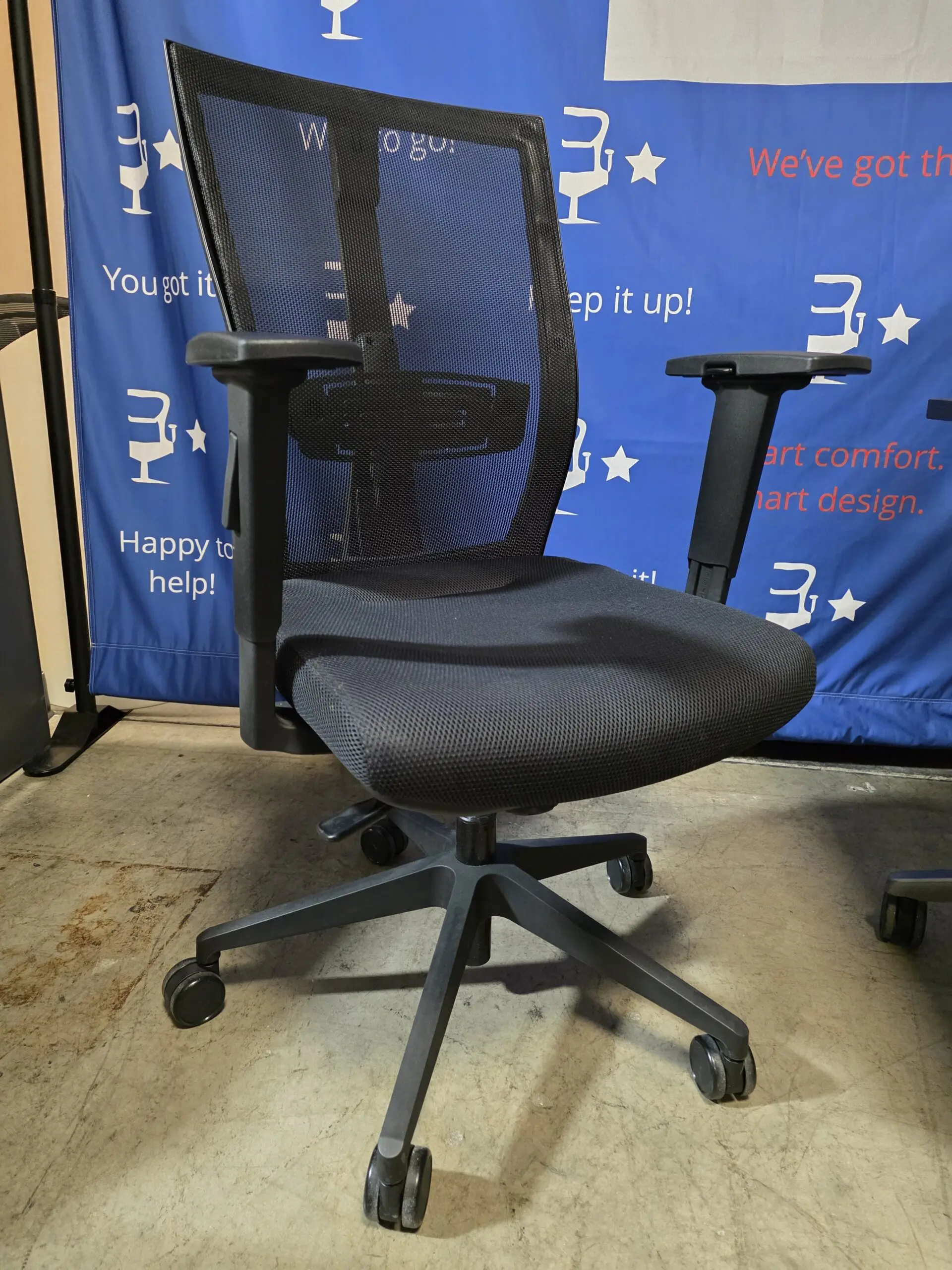 Used Ergonomic Black Task Chair w/ Adjustable Lumbar Support