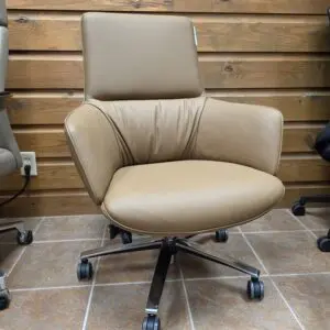 Affordable Executive mid-back, Faux Leather Conference Chair & Smooth Rolling Base -SS500B