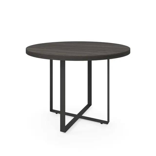 42" Round Modern Conference or Meeting Table w/ Contemporary Metal Base - Image 3