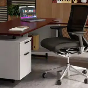 Bianca 72"x72" Double Pedestal L-Shaped Desk (White Drawers ONLY)