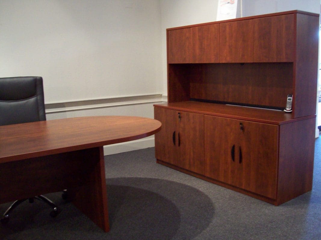 Double Door Storage Credenza And Hutch 71 X 24 Smart Buy Office