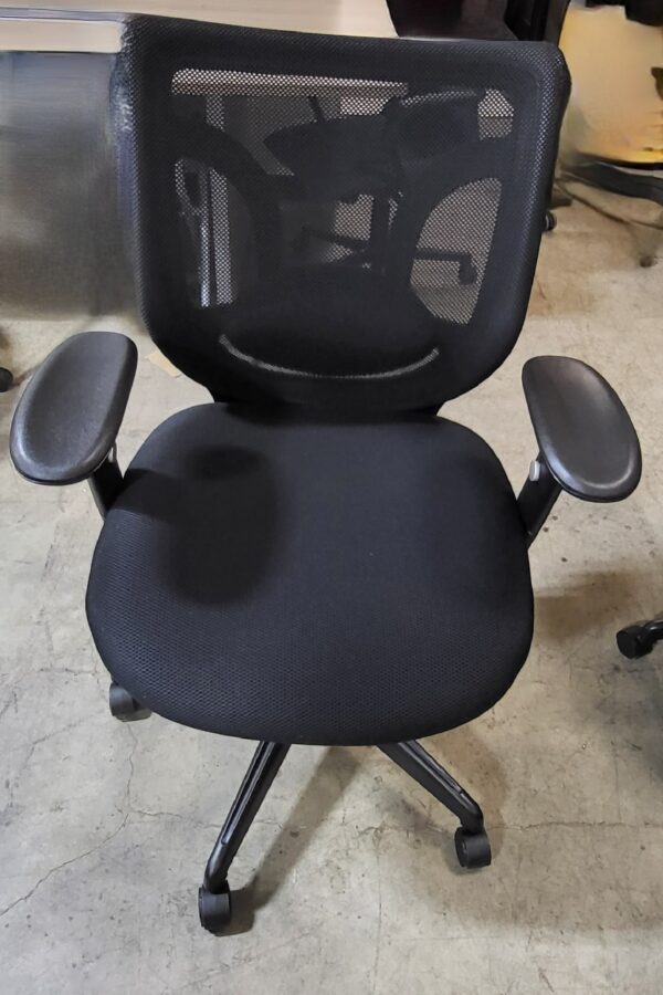 Front View Of Used Mesh Back Office Desk Chair