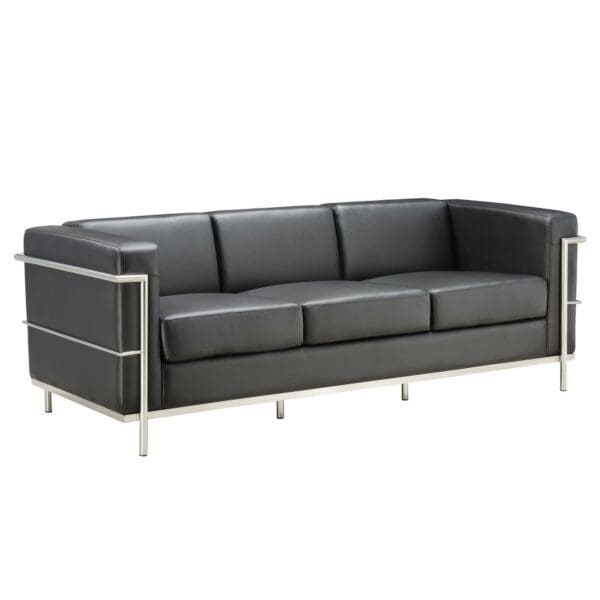 black sofa reception seating