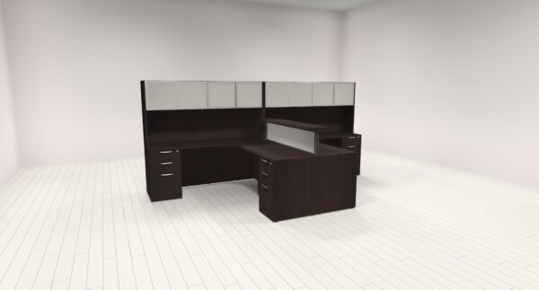 deluxe partner desk with storage espresso