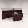 deluxe partner desk with storage mahogany