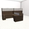 deluxe partner desk with storage modern walnut