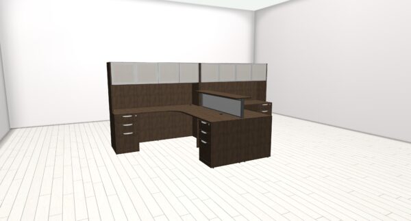 deluxe partner desk with storage modern walnut