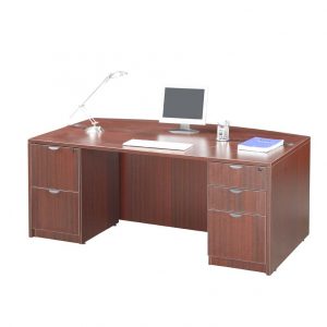 Desk 819 Double Ped Bow Front 2