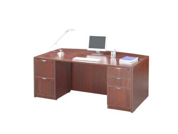 Desk 819 Double Ped Bow Front 2