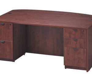 Desk 819 Double Ped Bow Front b 1