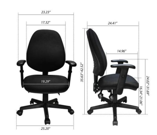 economy office chair dimensions