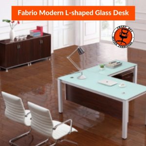 Fabrio Modern L shaped Glass Desk image