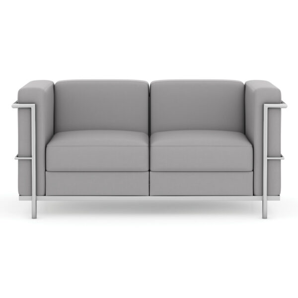front gray loveseat reception seating