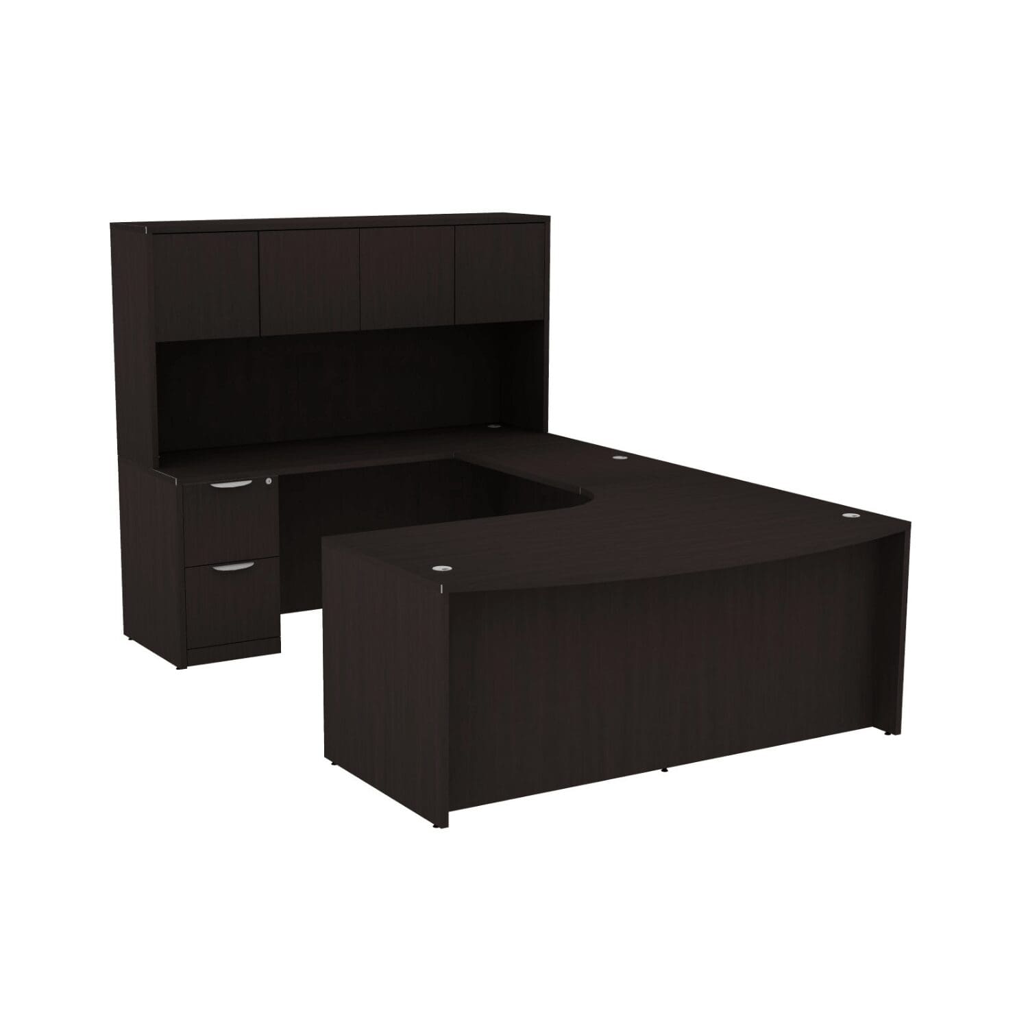 U Shape Desk with Storage Ext. Bowfront 71"W x 96"D - Image 6