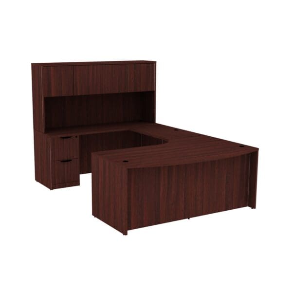 U Shape Desk with Storage Ext. Bowfront 71"W x 96"D - Image 5