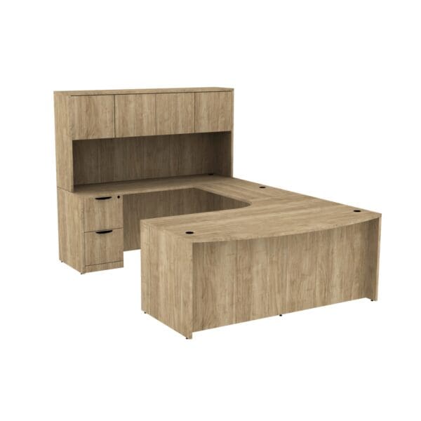 U Shape Desk with Storage Ext. Bowfront 71"W x 96"D - Image 2