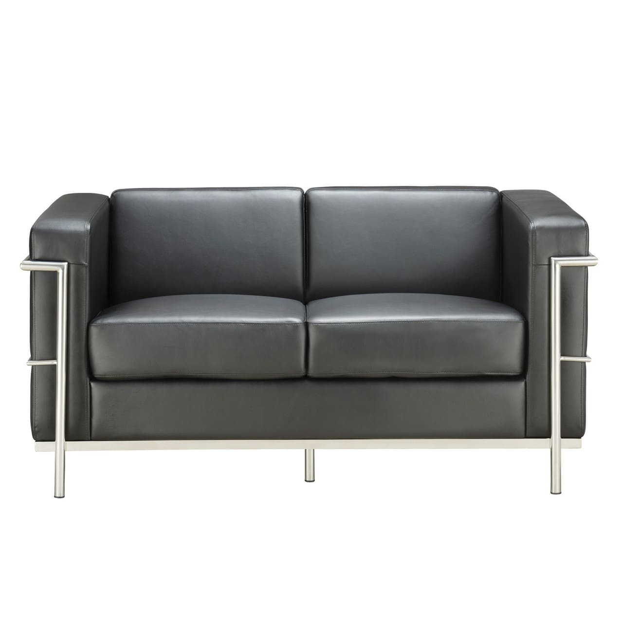 madison series reception seating black loveseat front