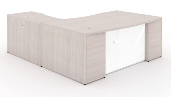 potenza bowfront l shaped executive desk blanc de gris