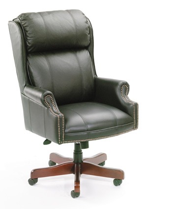Green Leather High Back Used Office Chairs