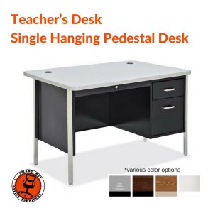 Teachers Desk Single Hanging Pedestal Desk