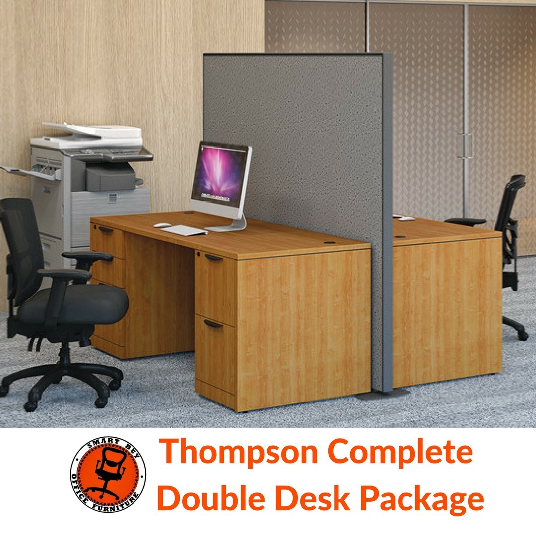 Thompson Complete Double Desk Package - Smart Buy Office Furniture: Office  Furniture Austin - Used Office Furniture