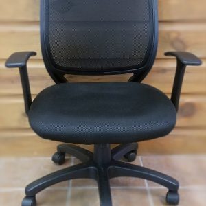 black mesh office chair front