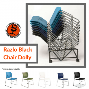 dollyCopy of Razlo Armless Stackable Side Chair with Chrome Frame