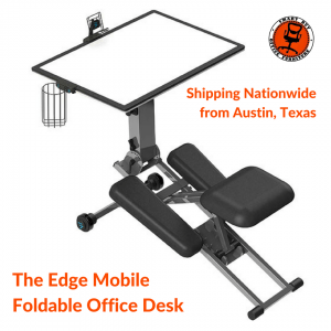 edge mobile foldable desk white background