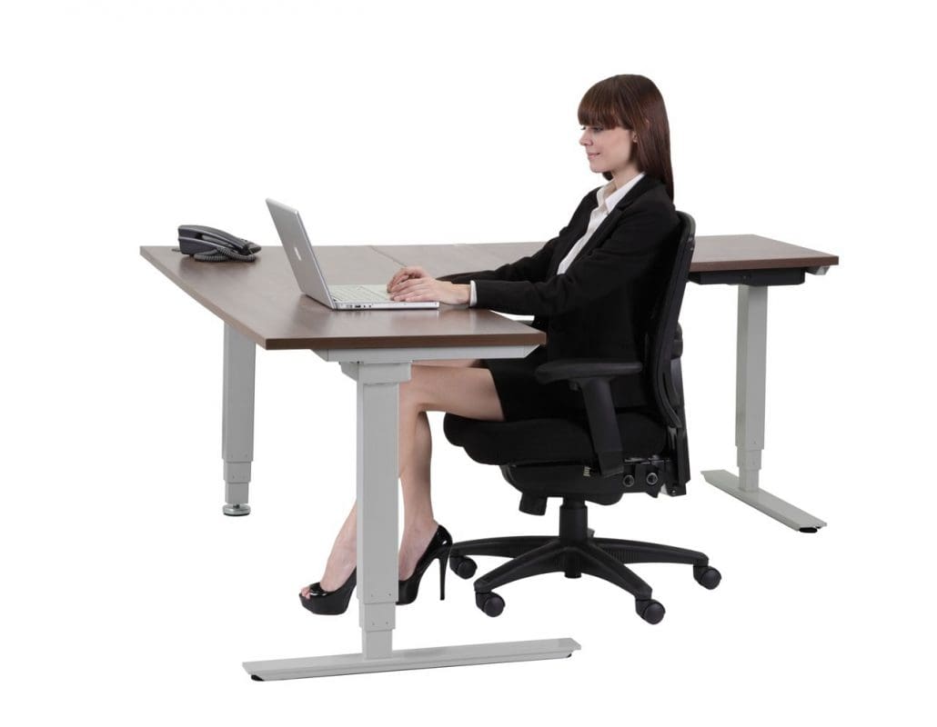 Deluxe Electric Corner Adjustable Height SitStand Standing Corner Desk Smart Buy Office