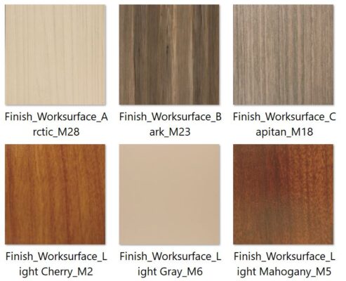 multiple worksurface options