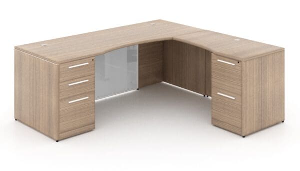 potenza bowfront l shaped executive desk noce sitting