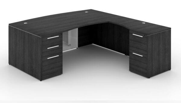 potenza bowfront l shaped executive desk grgio sitting