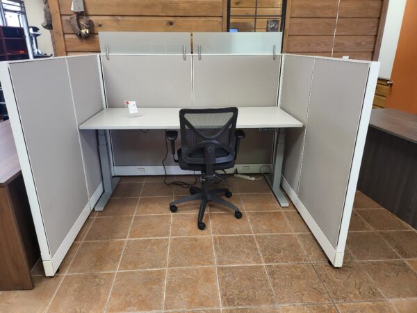 Used Gray Cubicle 72 x 60 with Sit Stand Base
