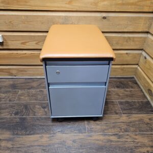 used steelcase mobile pedestal with orange pad