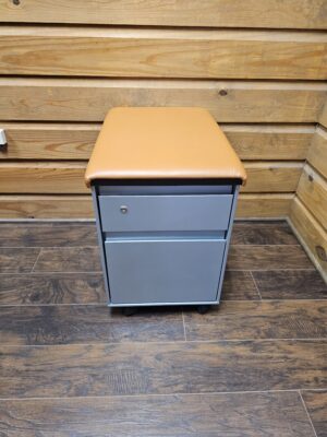 used steelcase mobile pedestal with orange pad