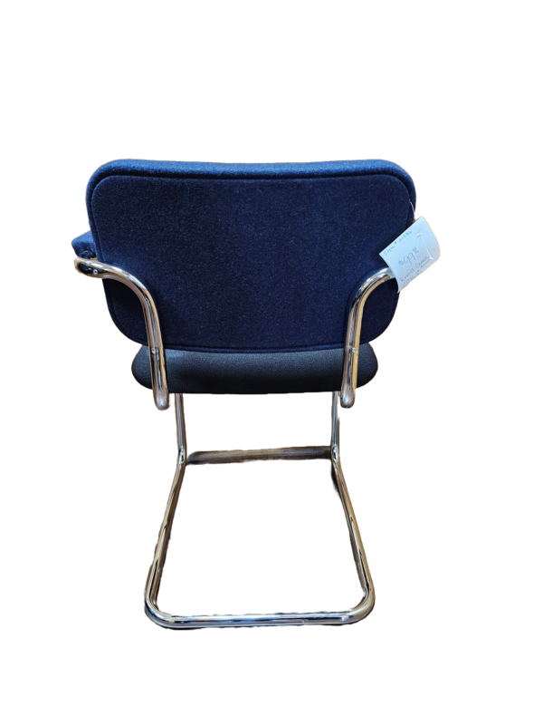 knoll cesca chair black and blue rear