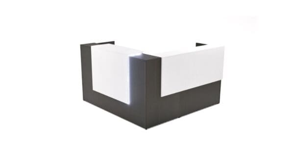 Modern L Shaped Reception Desk with LED Accent Lighting 72x72