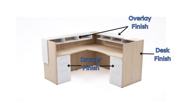 Modern L Shaped Reception Desk with LED Accent Lighting 72x72 - Image 14