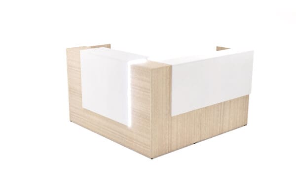 Modern L Shaped Reception Desk with LED Accent Lighting 72x72 - Image 3