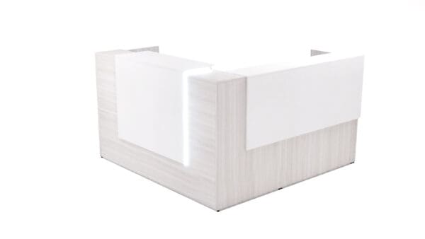 Modern L Shaped Reception Desk with LED Accent Lighting 72x72 - Image 9