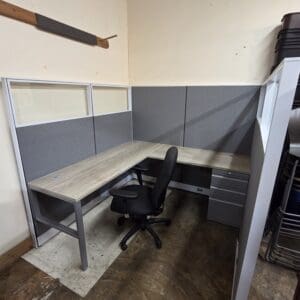 Used AllSteel Cubicle 6'x6' w/ BBF Pedestal 67"H Walls (Priced Per Pack. TOTAL of 8 Stations Available)