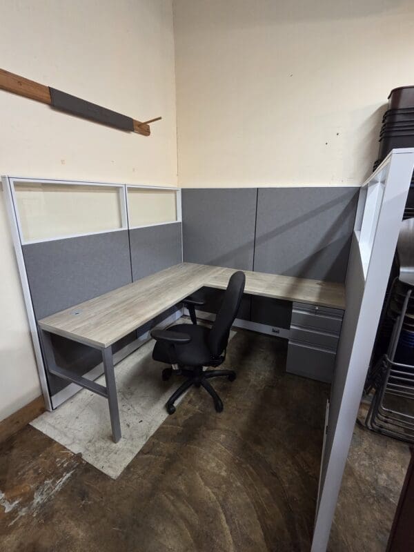 Used AllSteel Cubicle 6'x6' w/ BBF Pedestal 67"H Walls (Priced Per Pack. TOTAL of 8 Stations Available) - Image 2