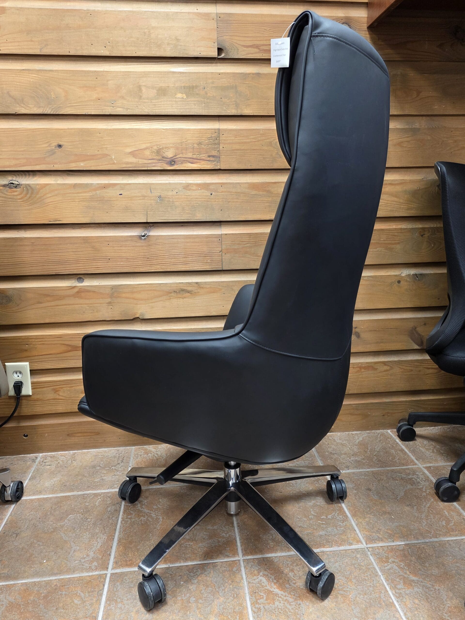 Affordable Executive High-back, Faux Leather Conference Chair & Smooth Rolling Base -SS500A - Image 3