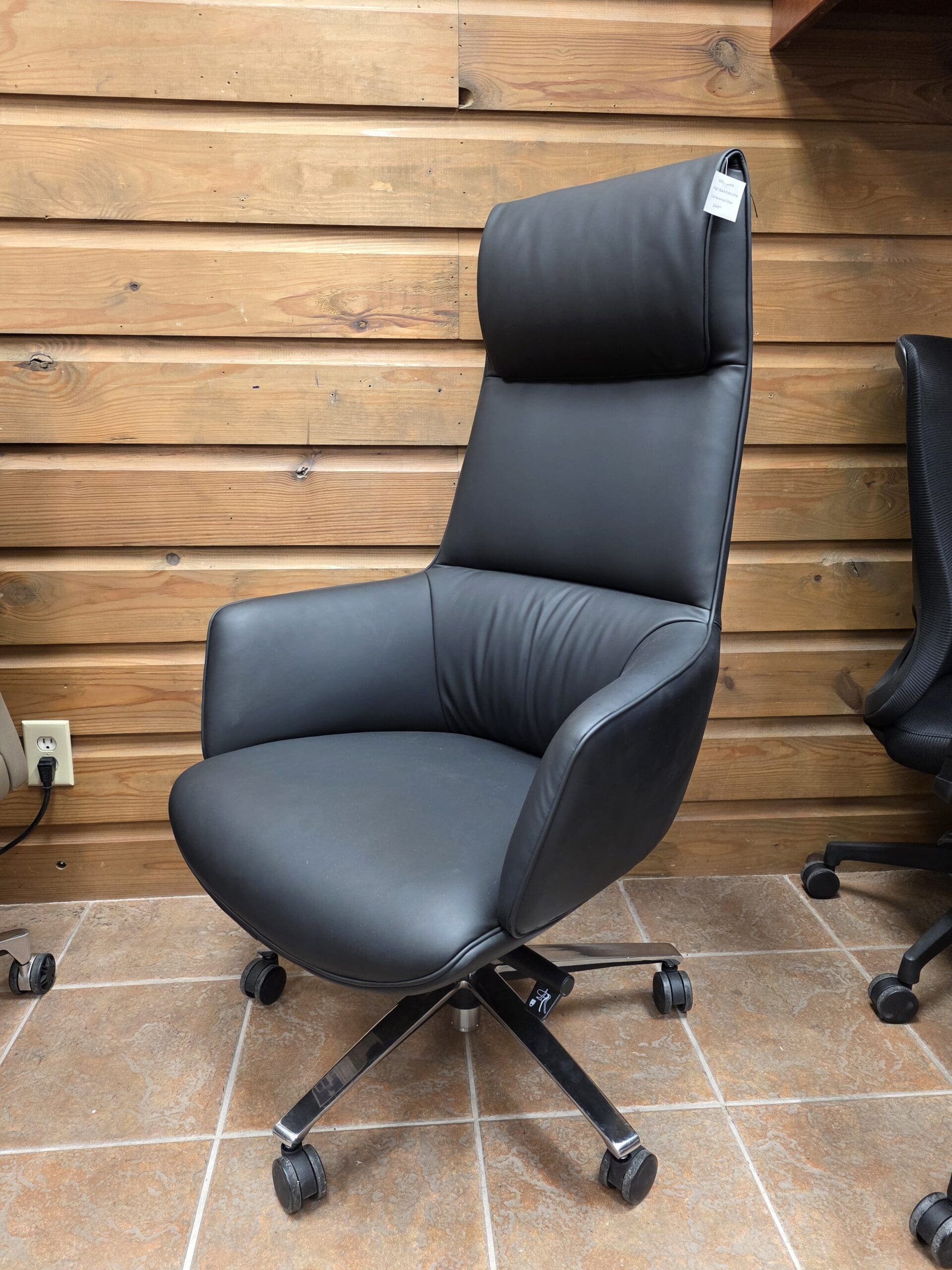 Affordable Executive High-back, Faux Leather Conference Chair & Smooth Rolling Base -SS500A - Image 2